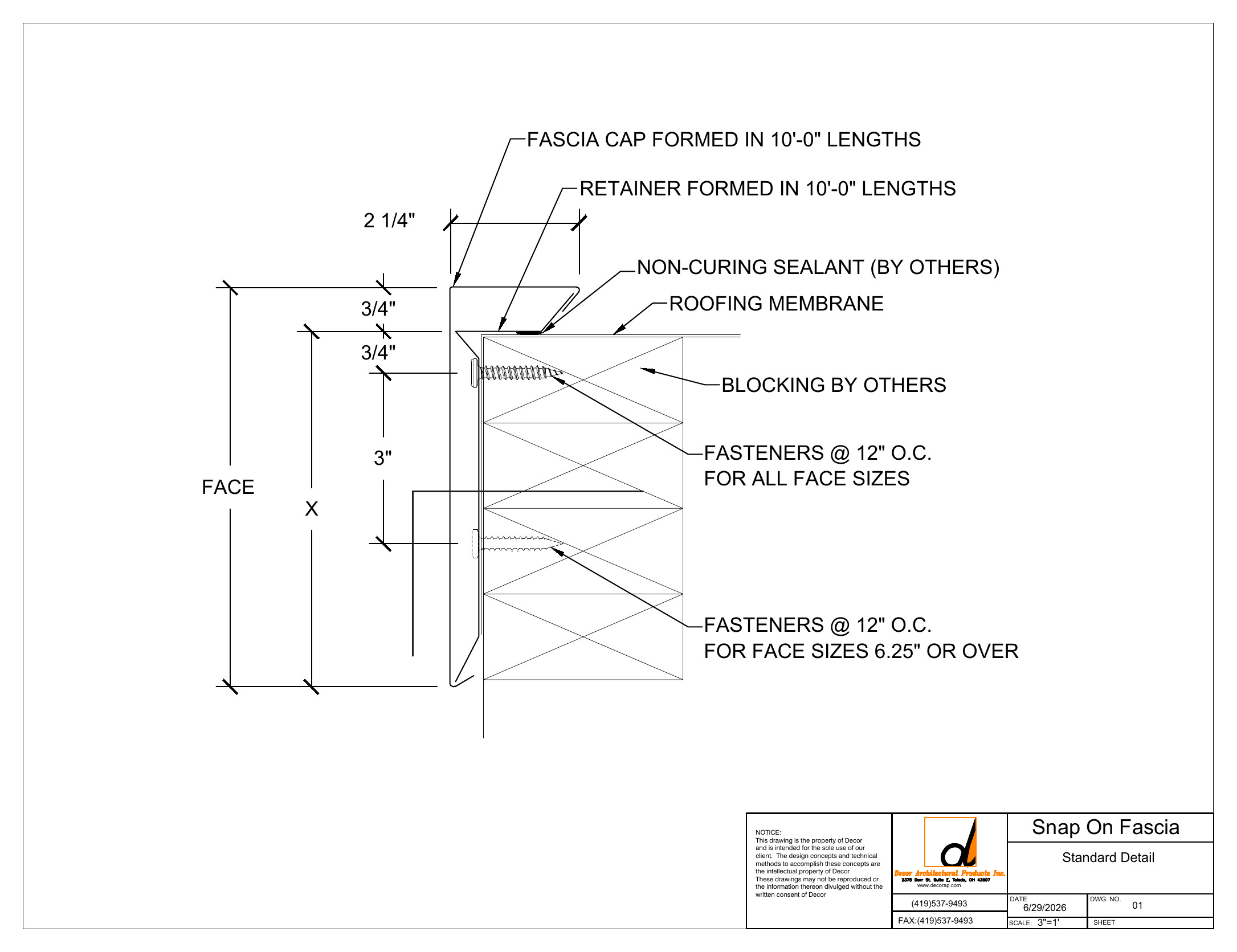 Standard Snap-On Fascia