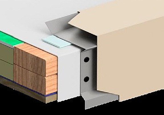 Snap-On Fascia corner detail cross-section